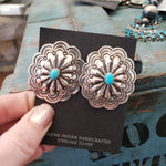 Turquoise Concho Earrings