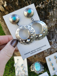 Turquoise Repousse Hoops SALE