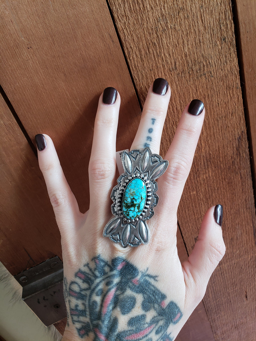 Repousse Turquoise Ring