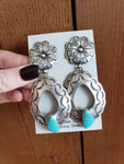 Turquoise Concho Earrings