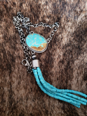 Turquoise Tassel Necklace SALE