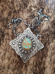 Number 8 Turquoise Concho Necklace