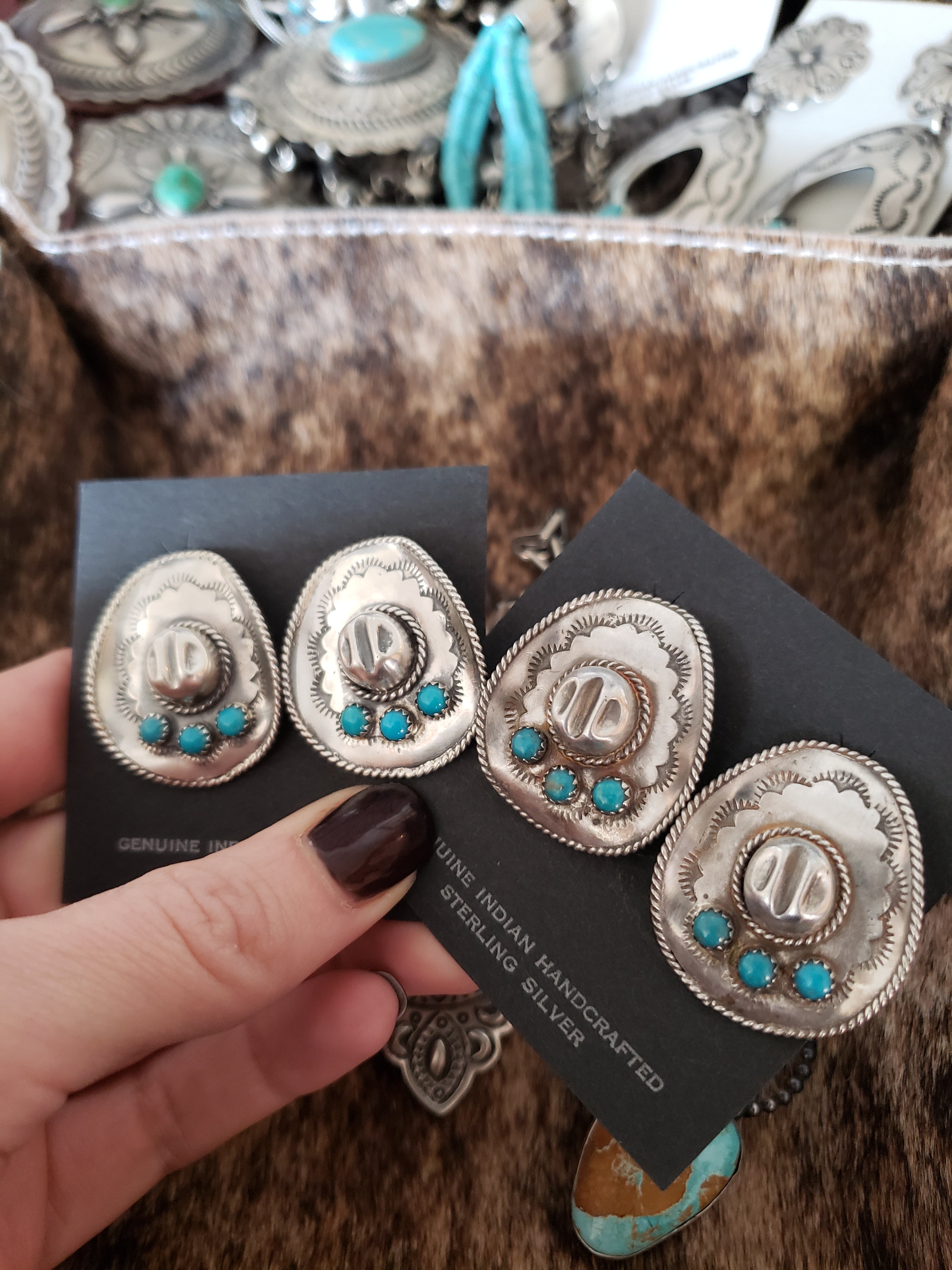 Turquoise Cowboy Hat Earrings