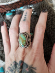 Cigar Band Turquoise Ring Size 10