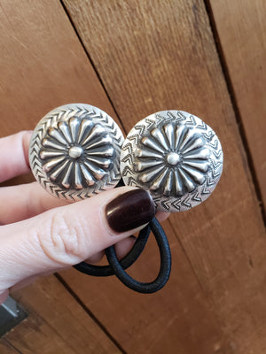 Big Turquoise Concho Ponytail Holder