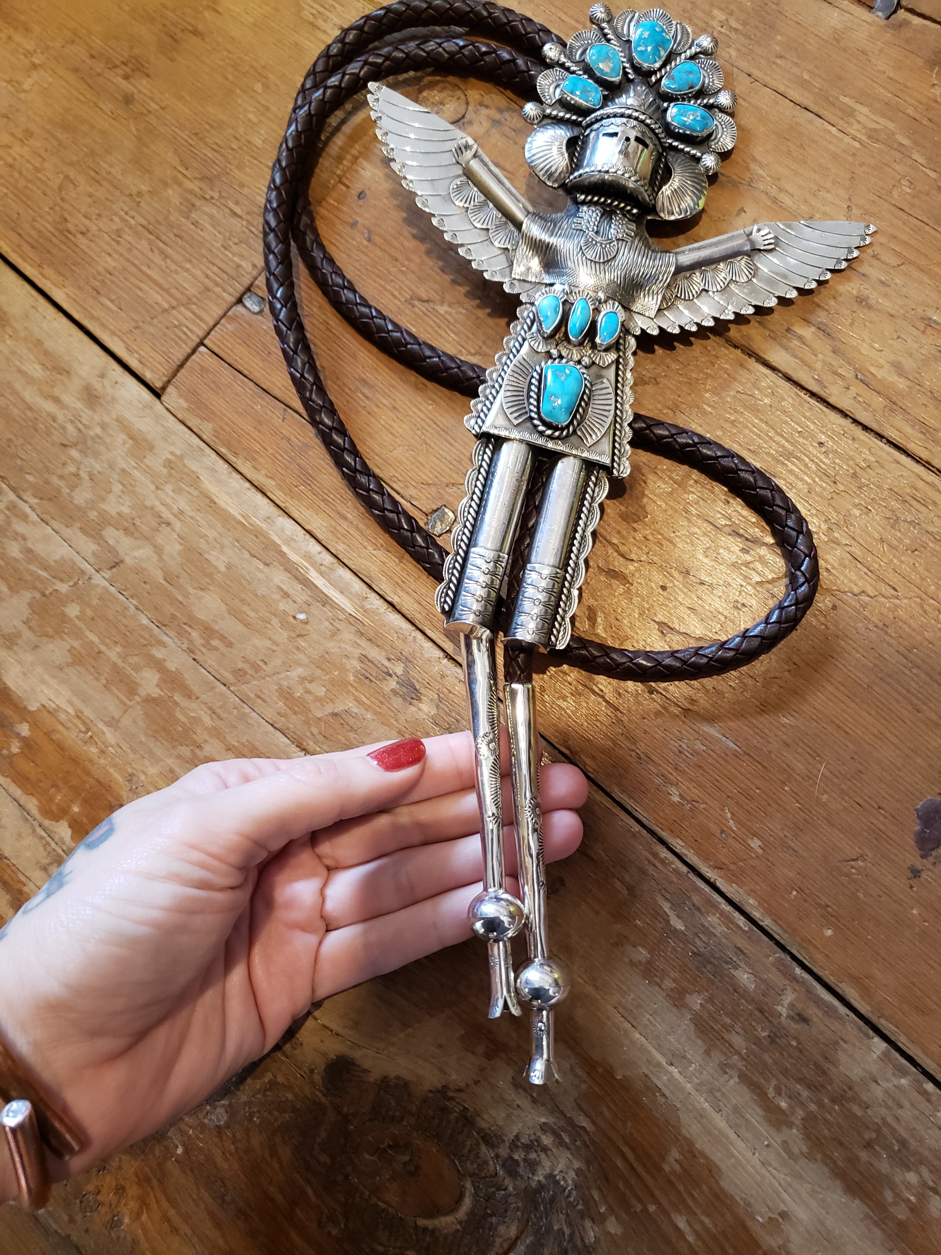 Huge Turquoise Kachina Bolo SALE