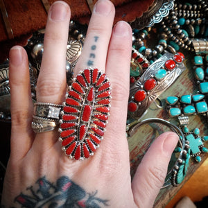 Coral Cluster Statement Ring