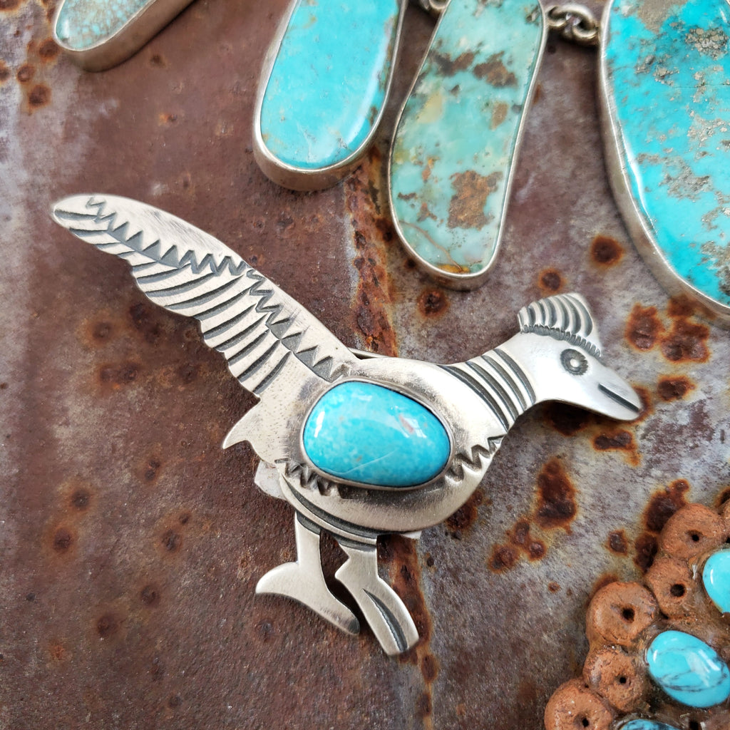 Turquoise Roadrunner Pin SALE