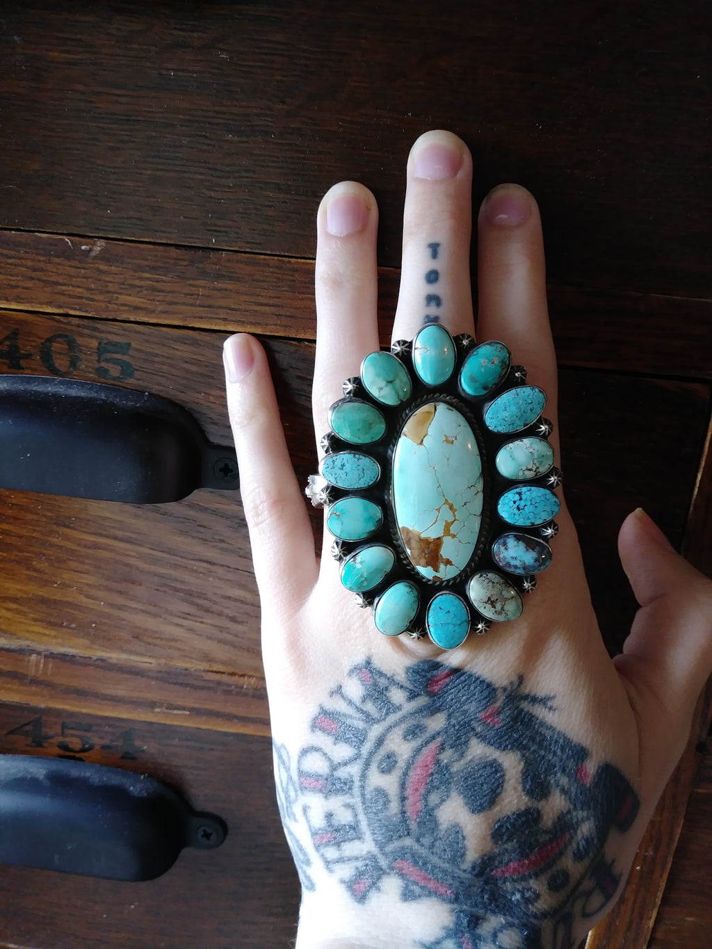 Turquoise Queen Cluster Ring
