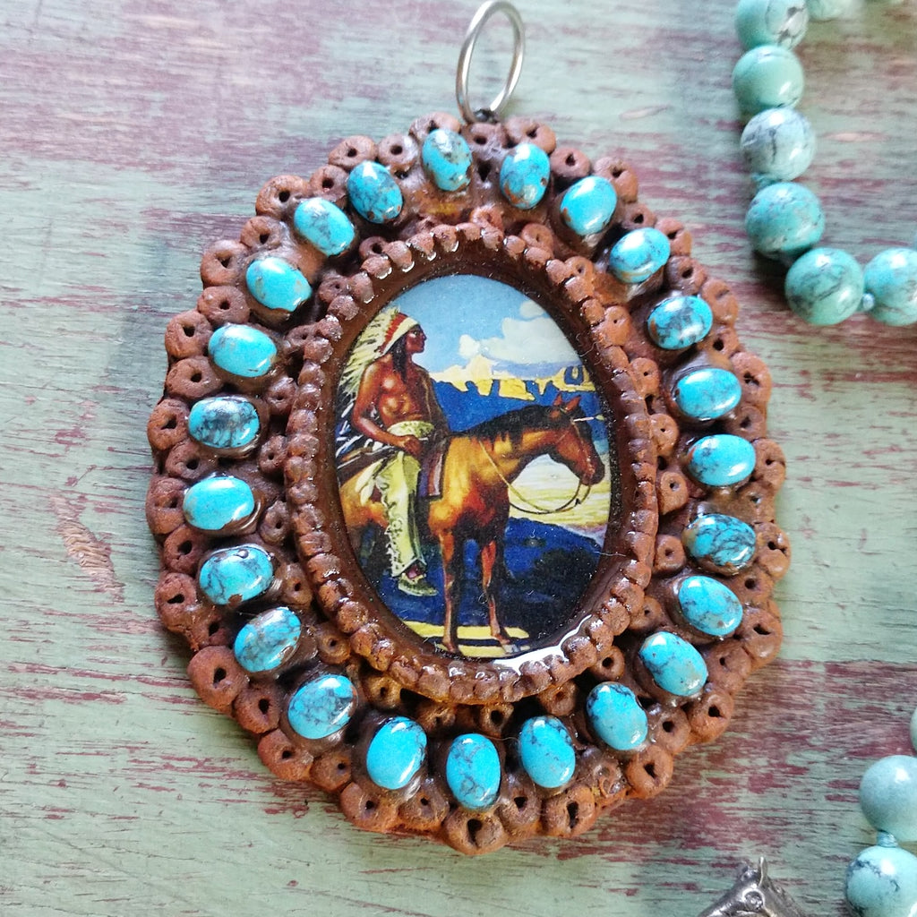 Retro Chief Turquoise Pendant SALE