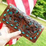 Turquoise and Buckstitch Wallet