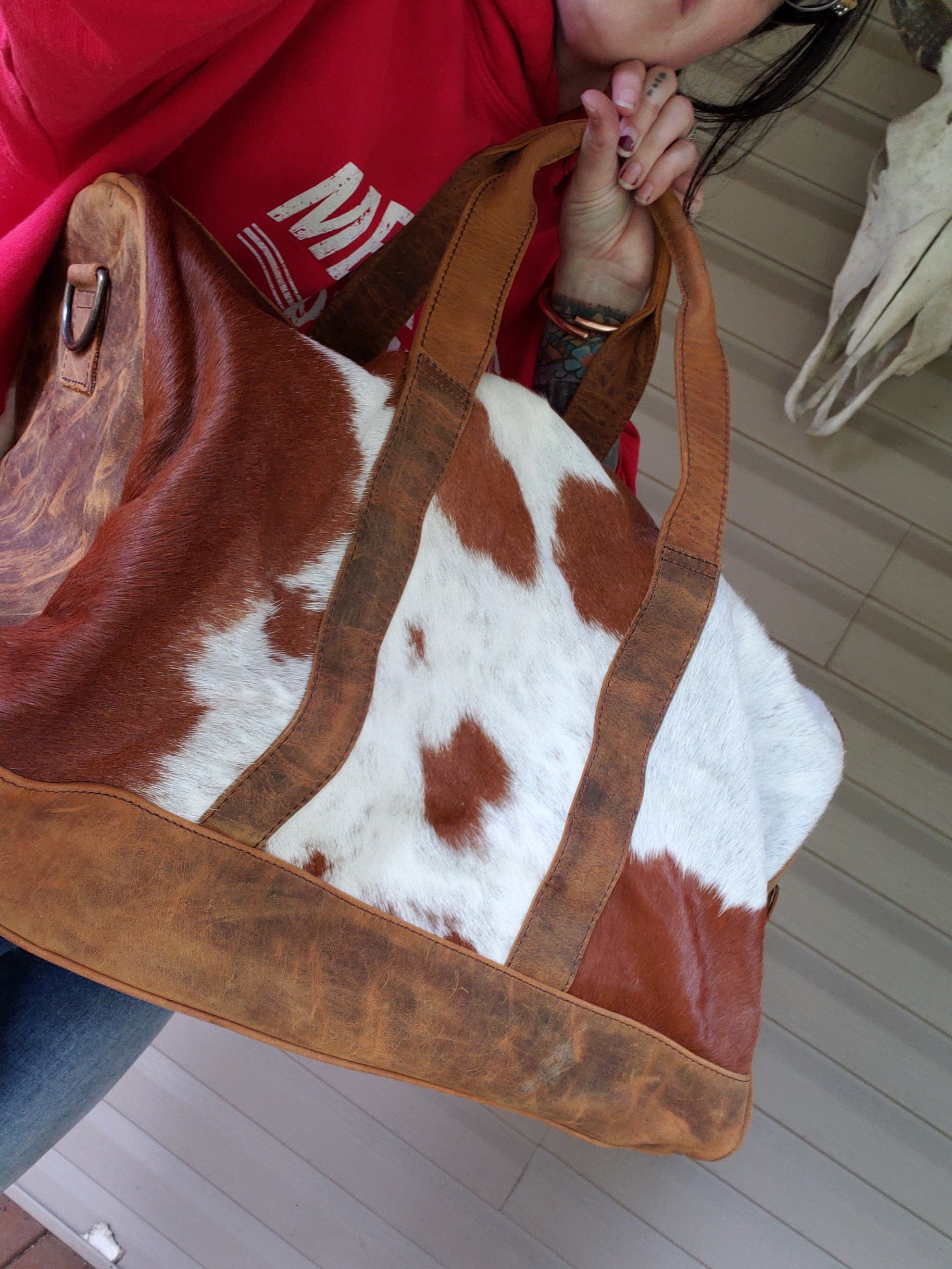 Huge Cowhide Duffle Bag