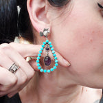 Federico Turquoise and Amethyst Earrings