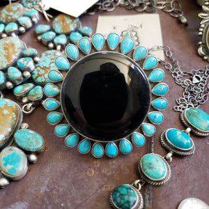 Federico Onyx and Turquoise Statement Ring