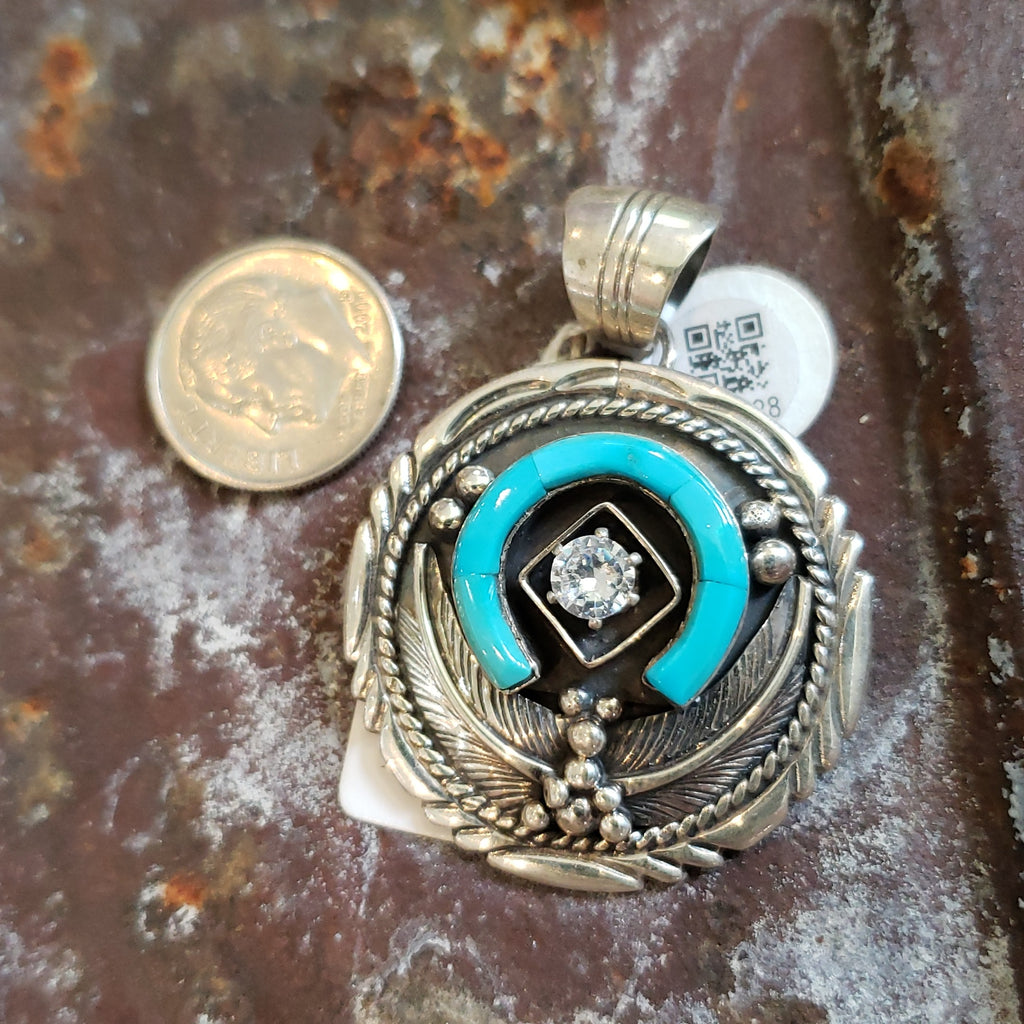 Turquoise Horseshoe Pendant