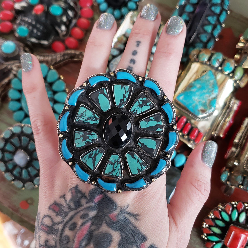 Turquoise Flower Statement Ring SALE