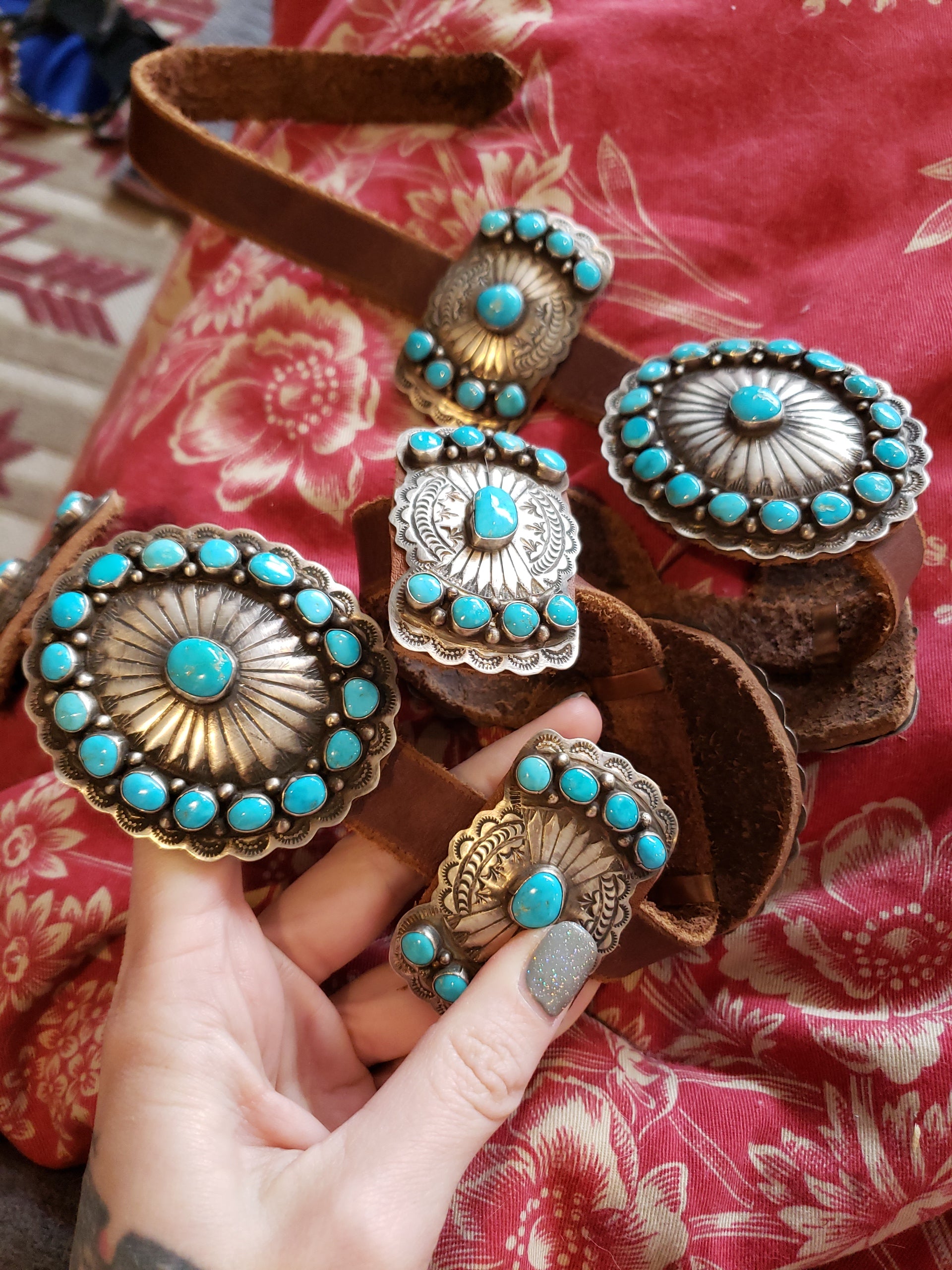 Dan Martinez Turquoise Concho Belt