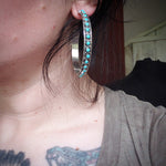 Sterling Turquoise Hoops SALE