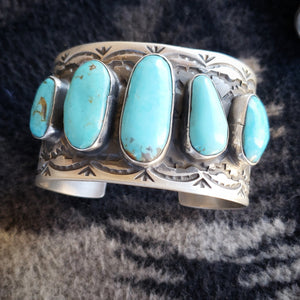 5 Stone Turquoise Cuff SALE