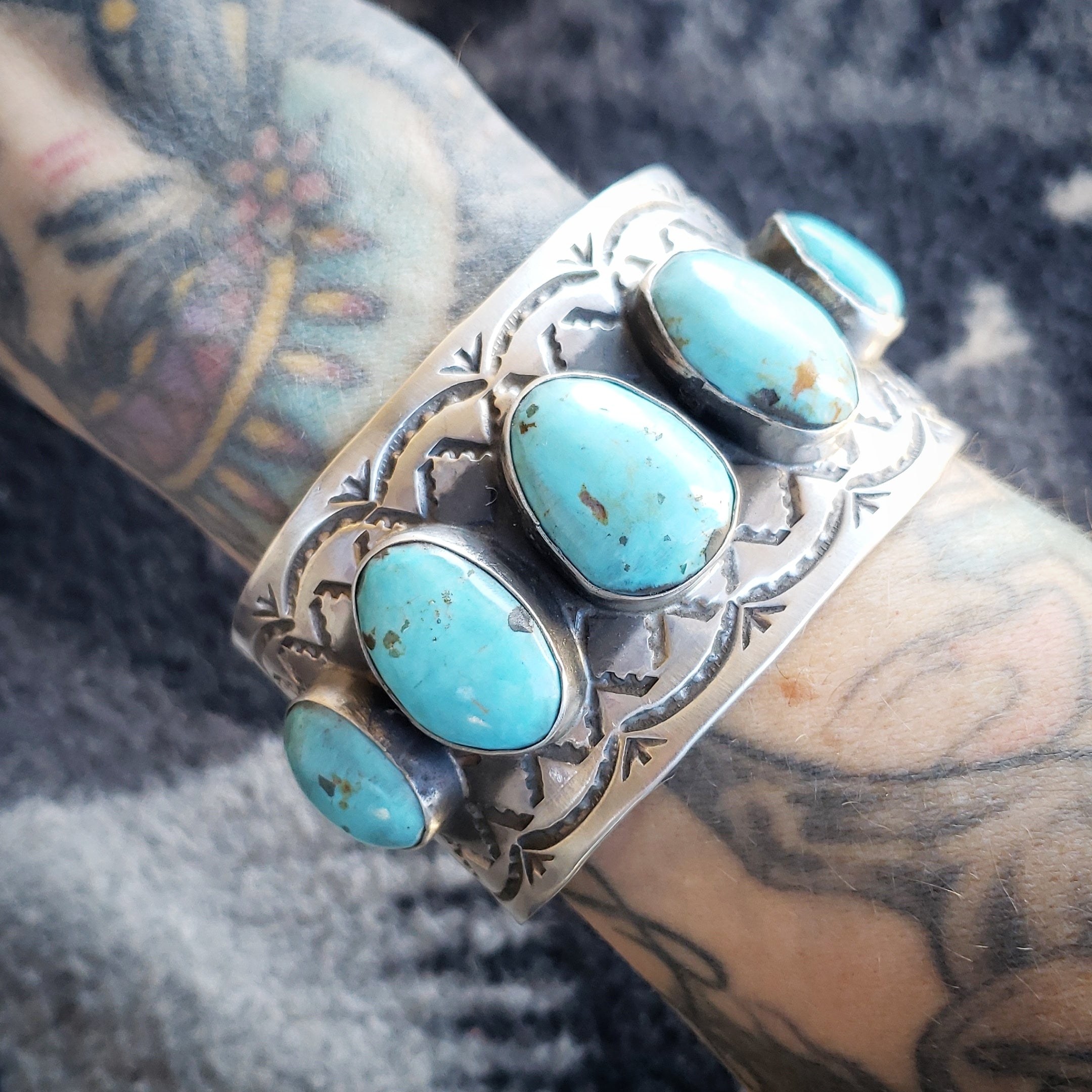 Turquoise 5 Stone Cuff SALE