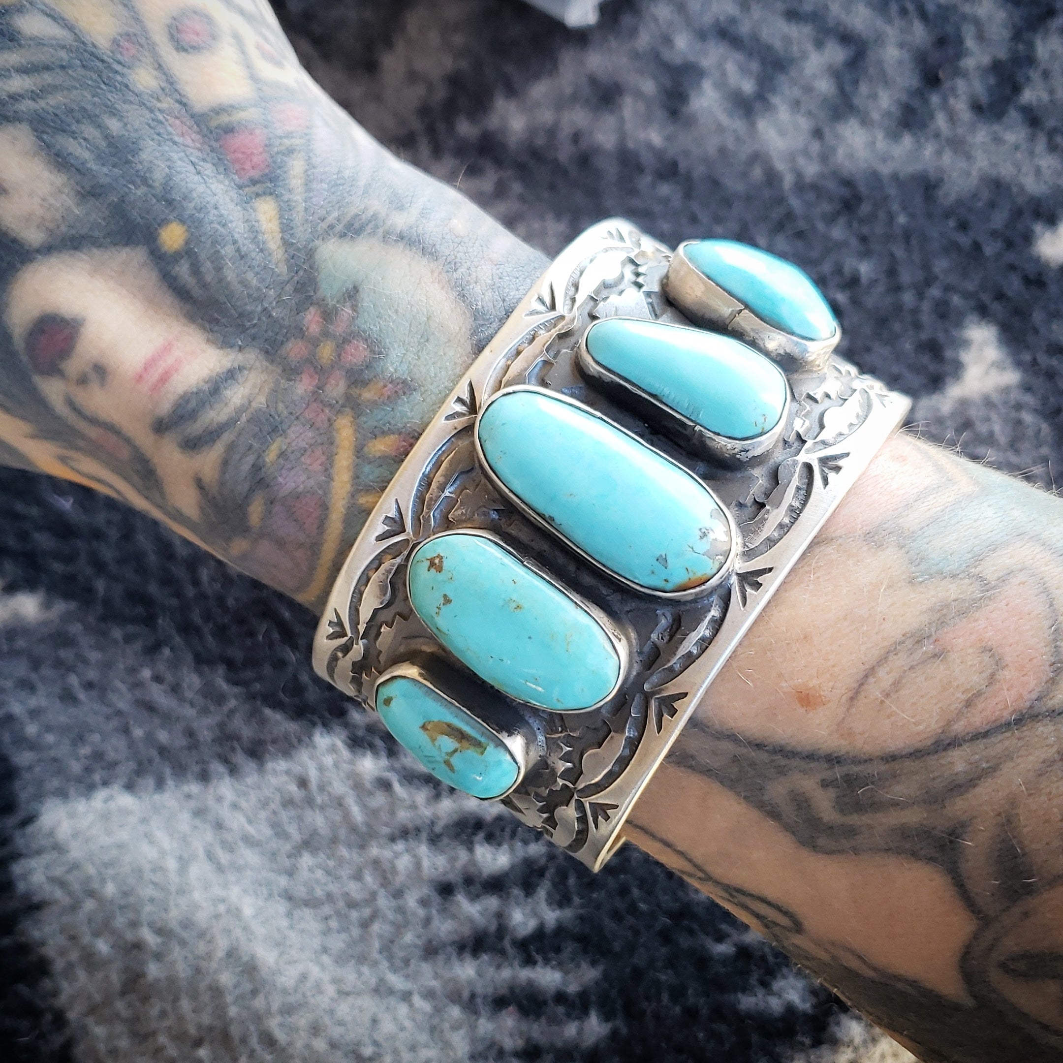 5 Stone Turquoise Cuff