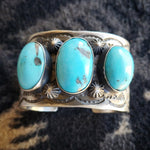 Heavy Sterling Turquoise Cuff by Chimney Butte SALE