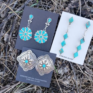 Turquoise Concho Earrings SALE