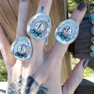 Turquoise Cowboy Hat Rings SALE