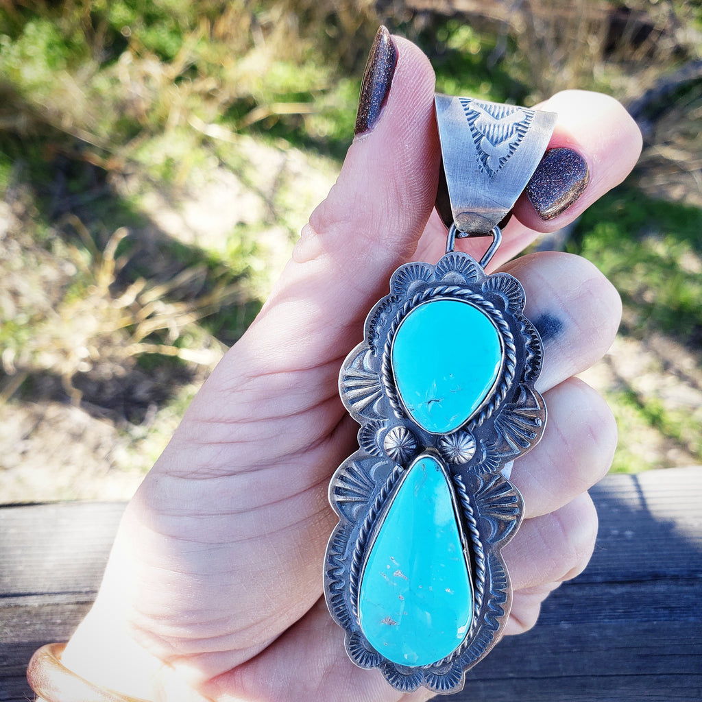 Double Turquoise Pendant SALE