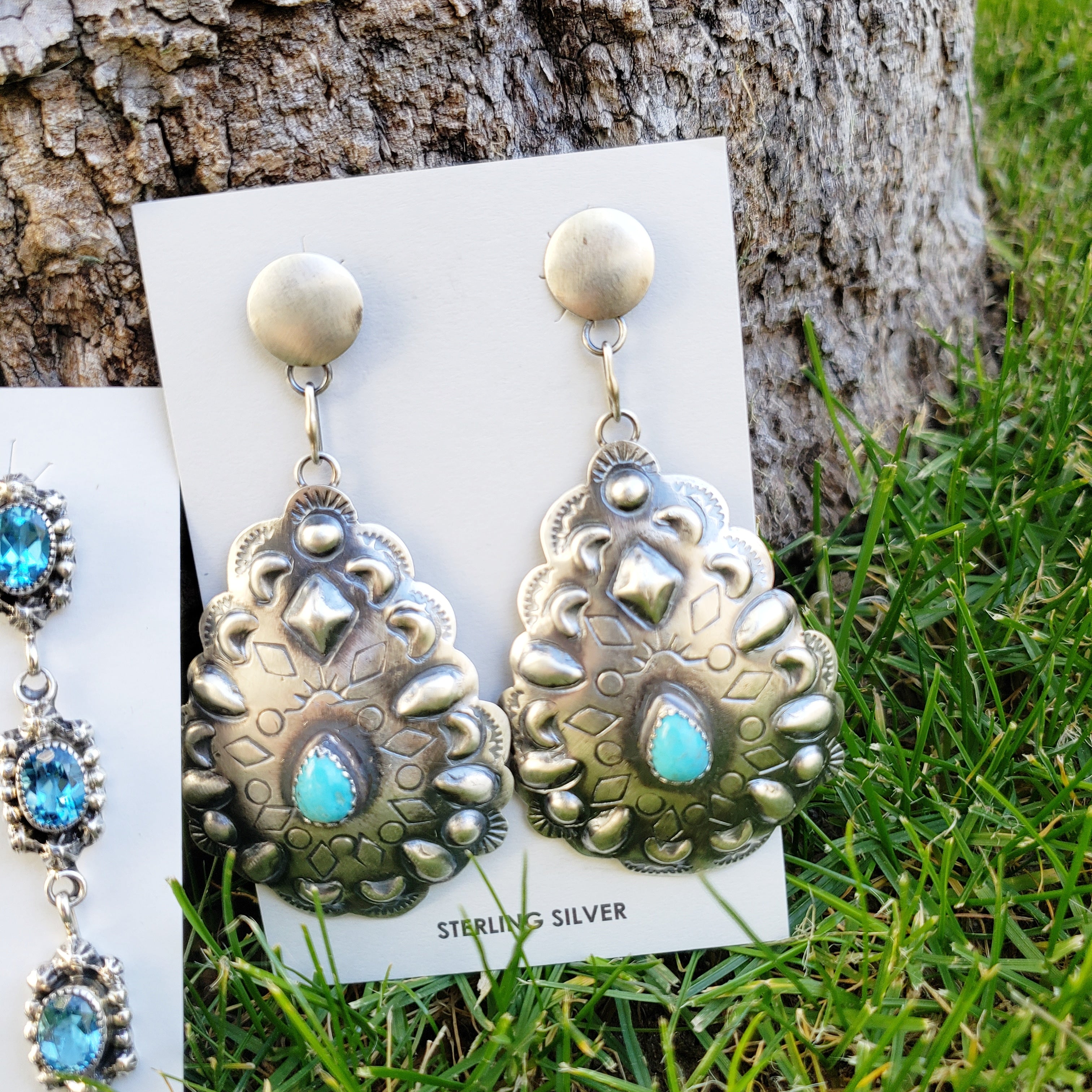 Turquoise Concho Earrings SALE