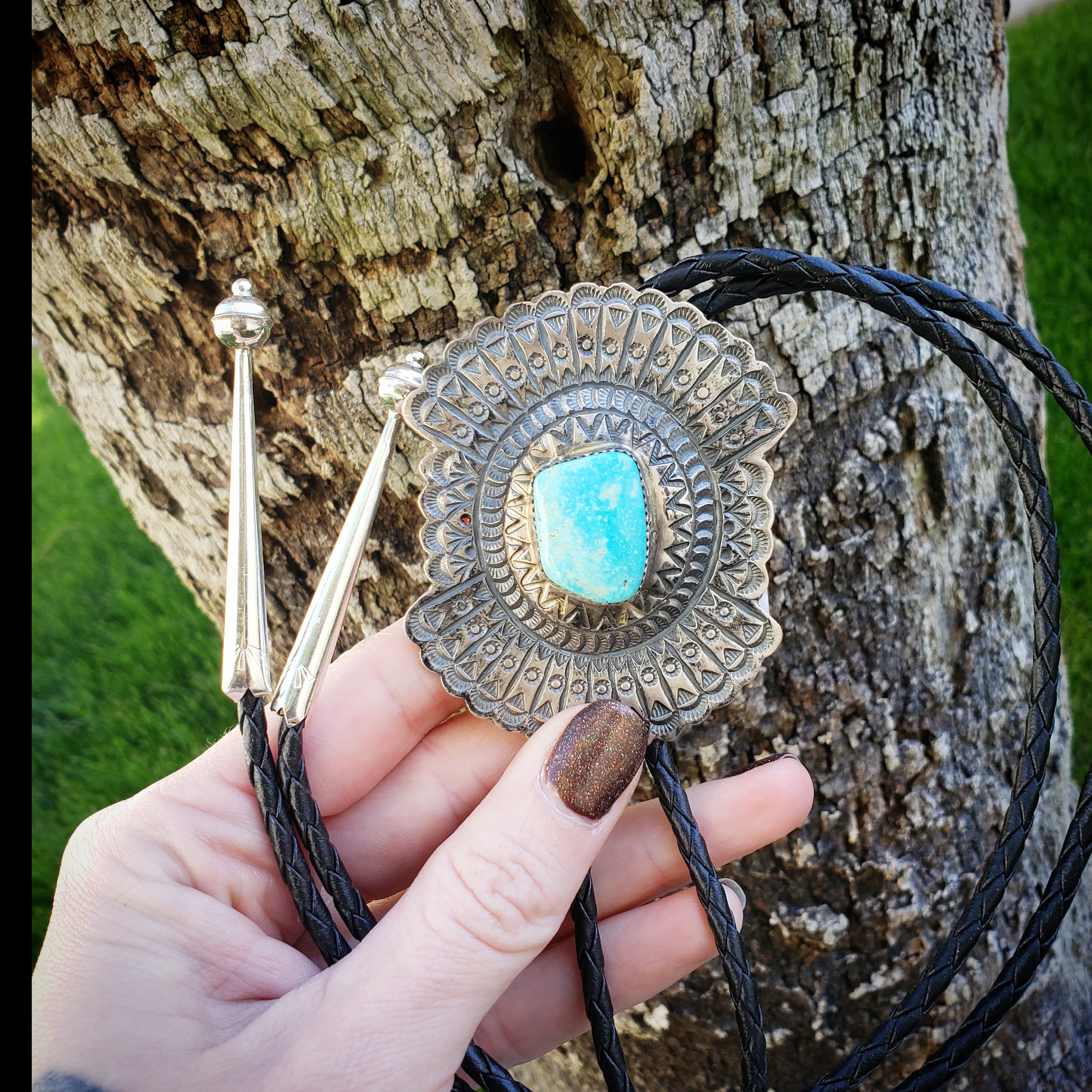 Turquoise Concho Bolo Tie OVER HALF OFF!