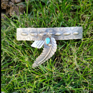 Turquoise Feather Barrette SALE