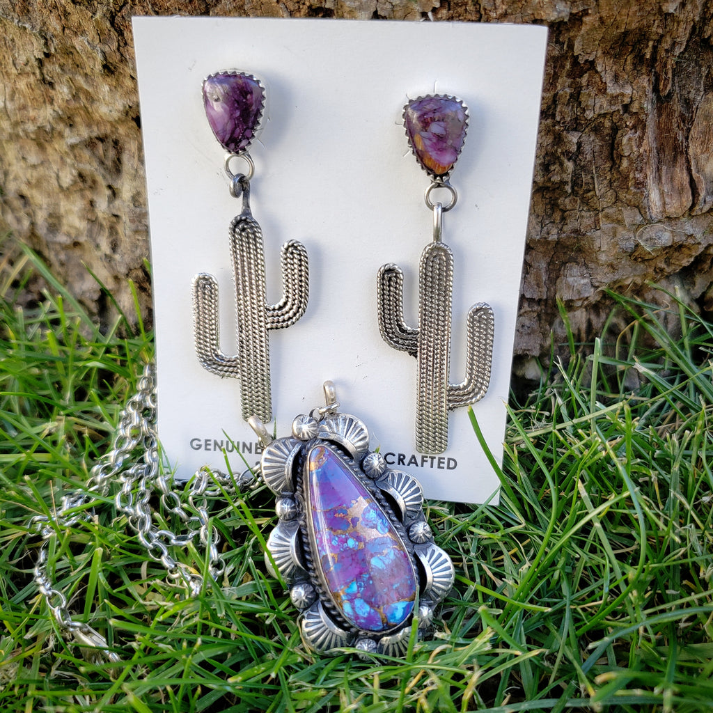 Purple Cactus Earrings SALE