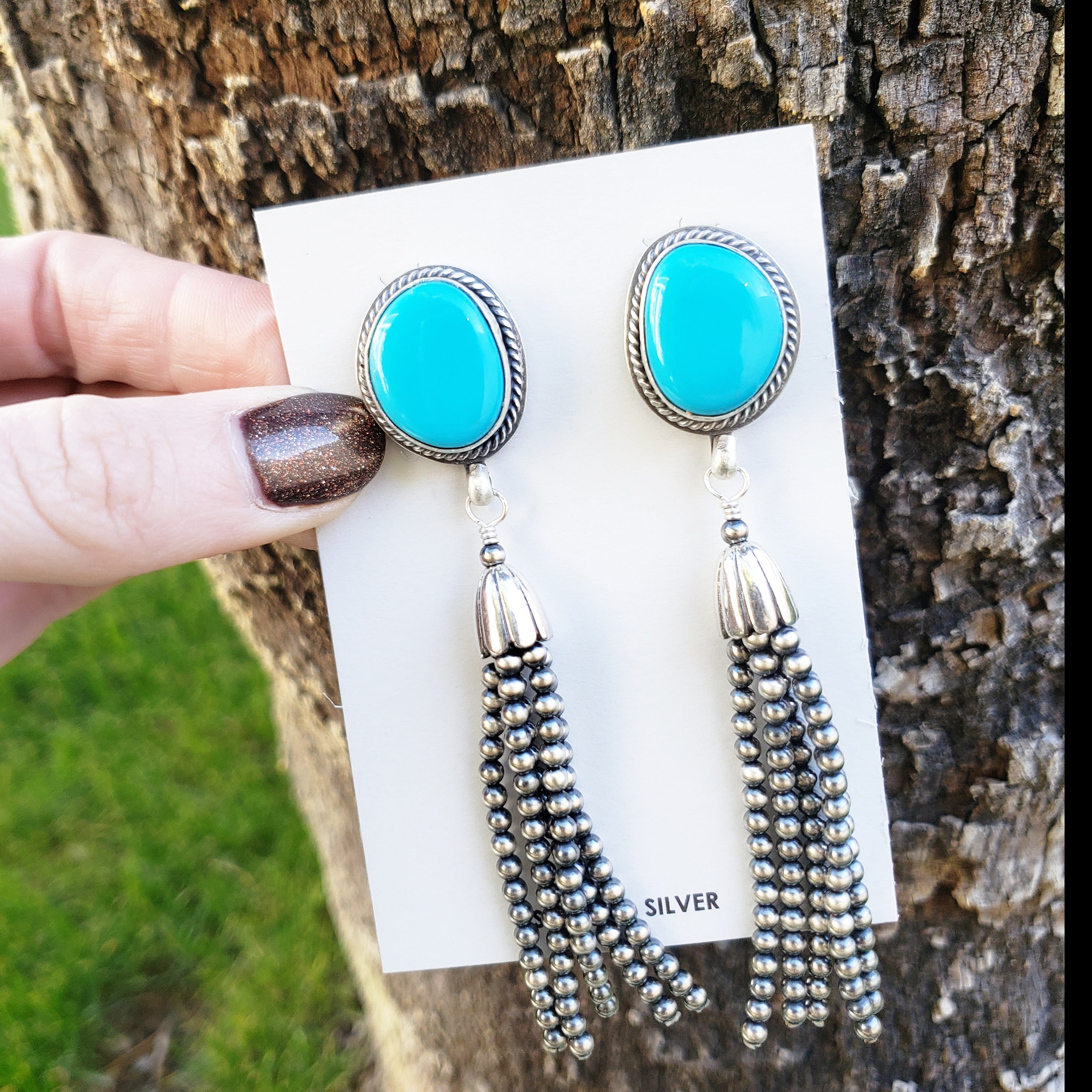 Turquoise Tassel Earrings