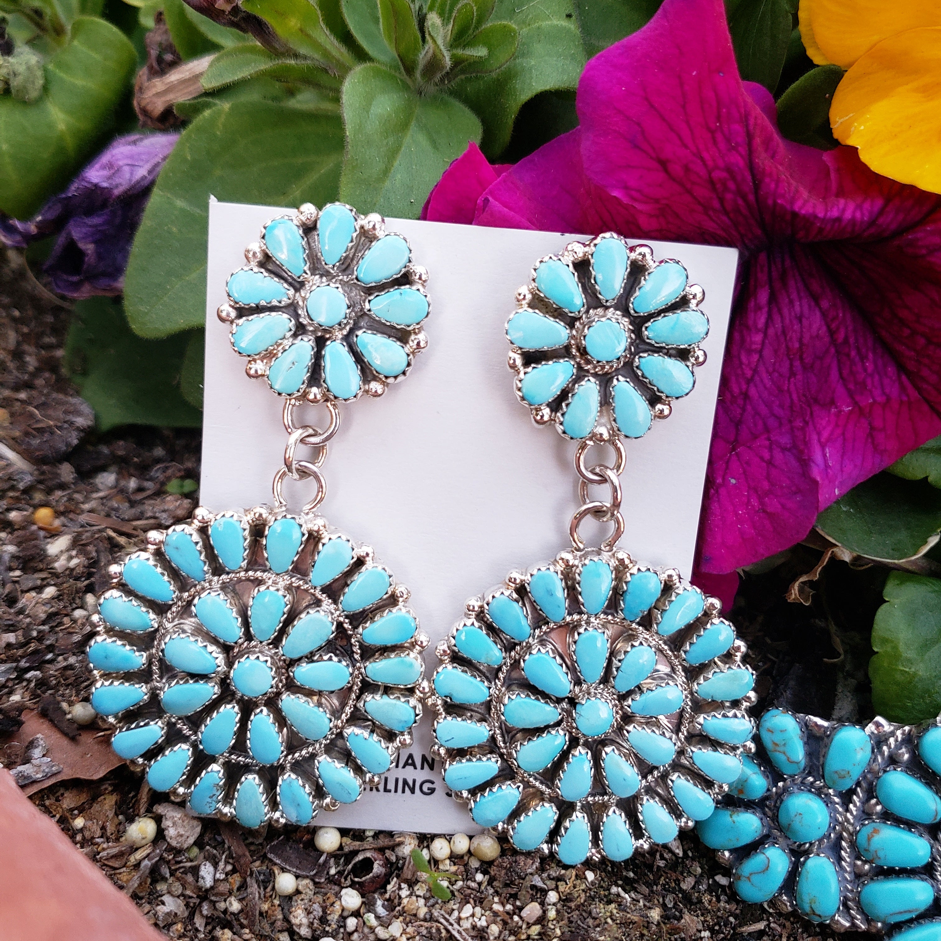 Turquoise Cluster Earrings SALE