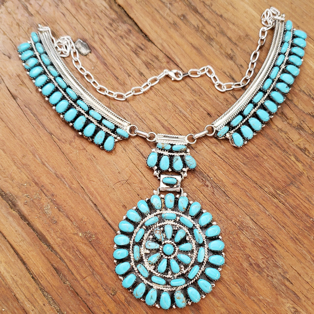 Turquoise Cluster Necklace