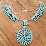 Turquoise Cluster Necklace