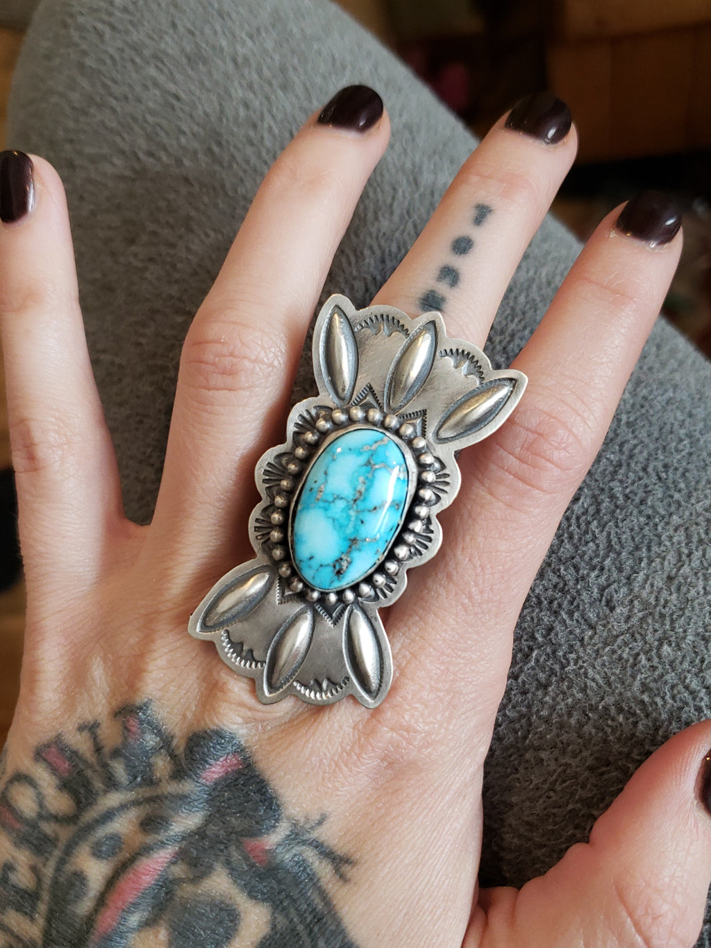 Golden Hills Turquoise Concho Ring SALE