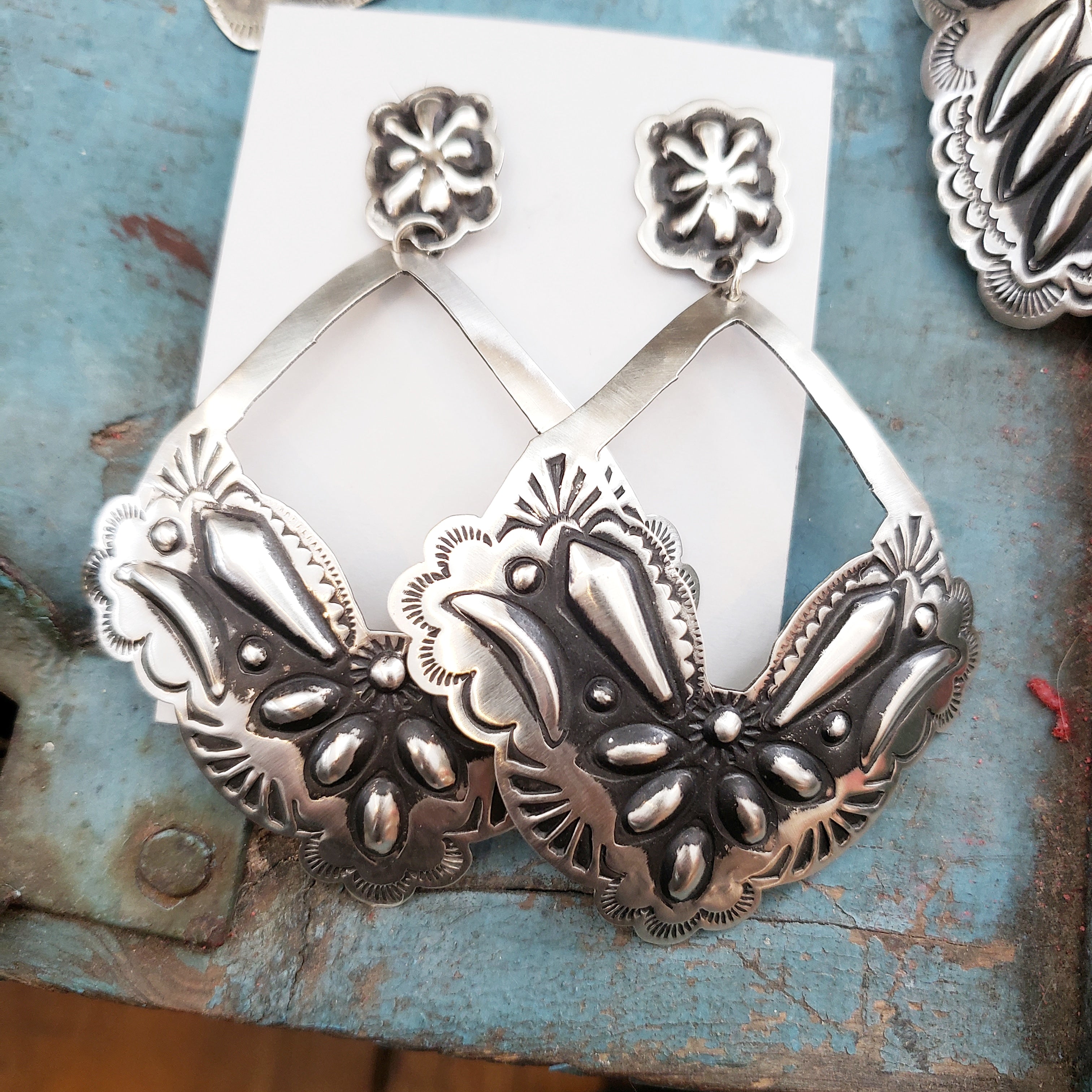 Sterling Statement Concho Earrings