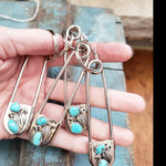 Turquoise Safety Pin Keychains