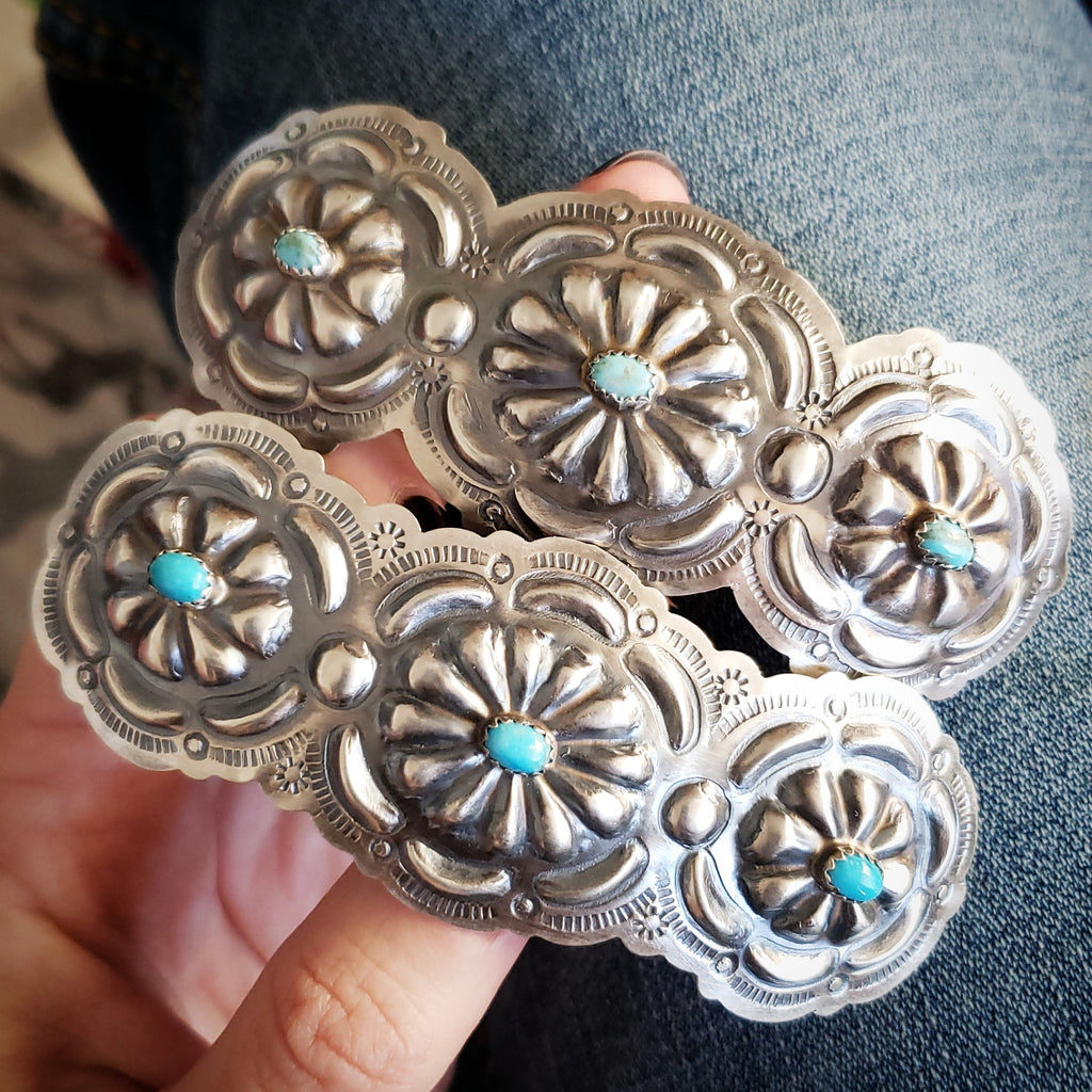 Turquoise Repousse Barrette