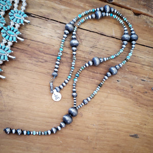 Turquoise Navajo Pearls Lariat