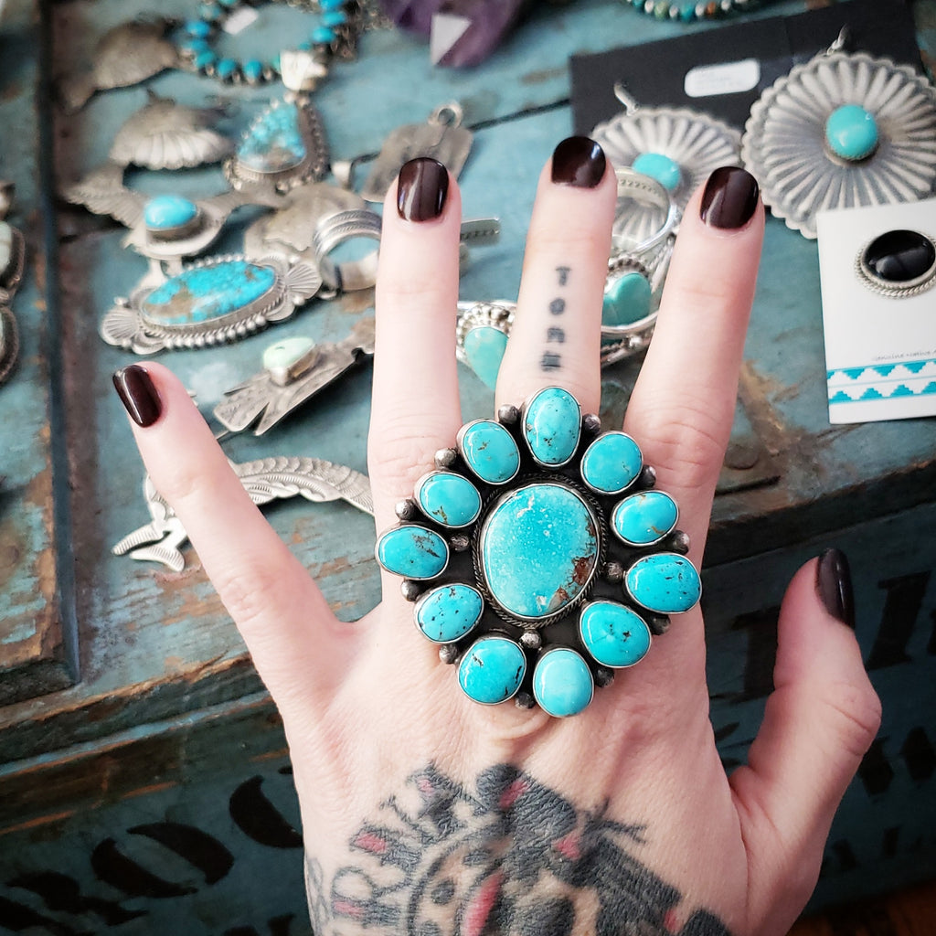 Turquoise Statement Cluster Ring SALE