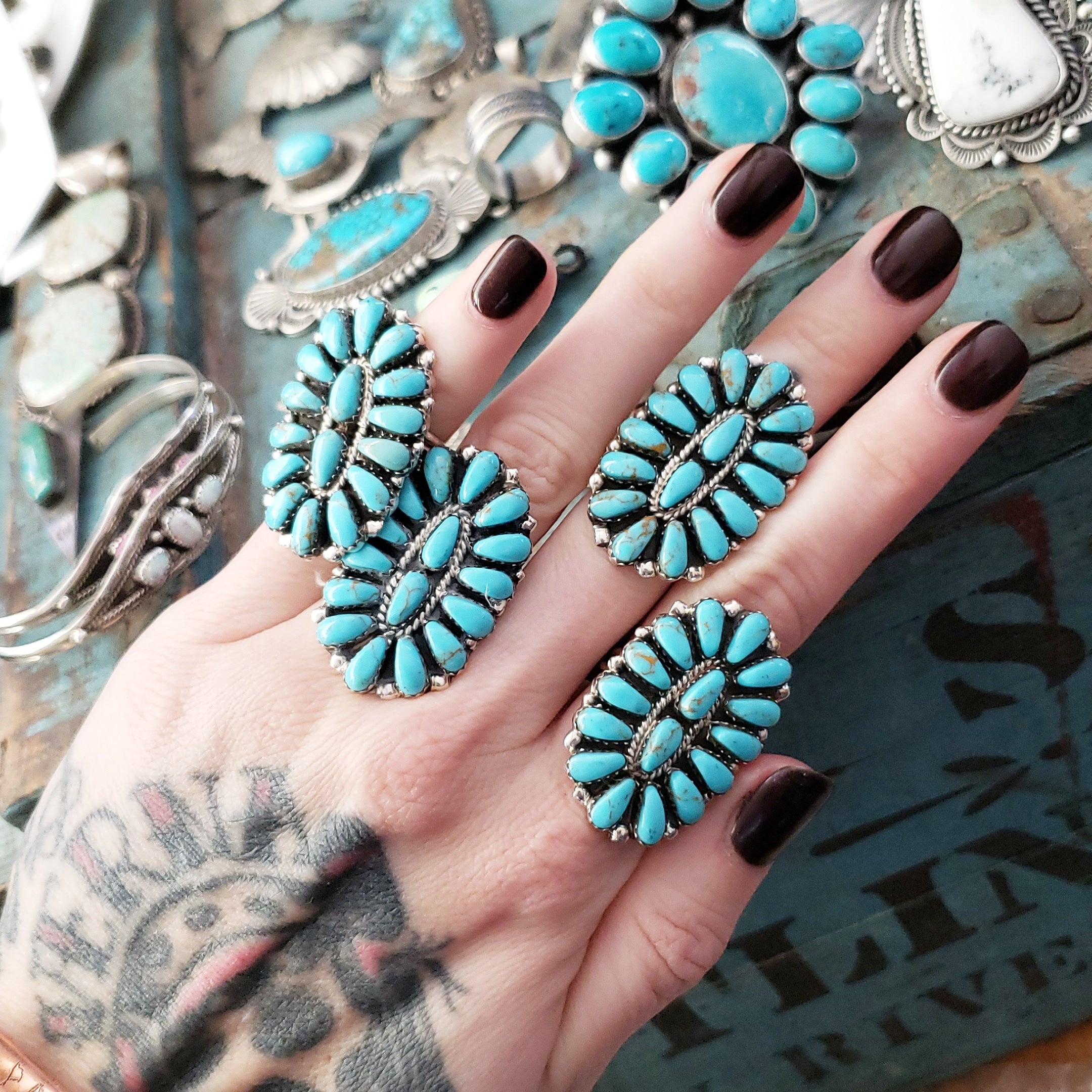 Turquoise Cluster Ring