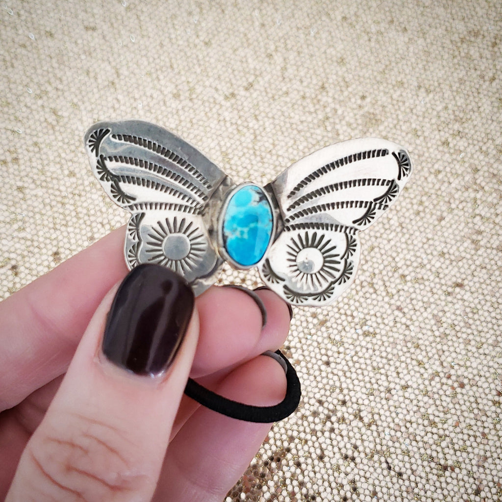 Turquoise Butterfly Hair Tie