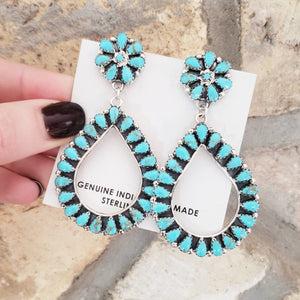 Turquoise Teardrop Hoops