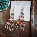 Zuni Coral Chandelier Earrings SALE