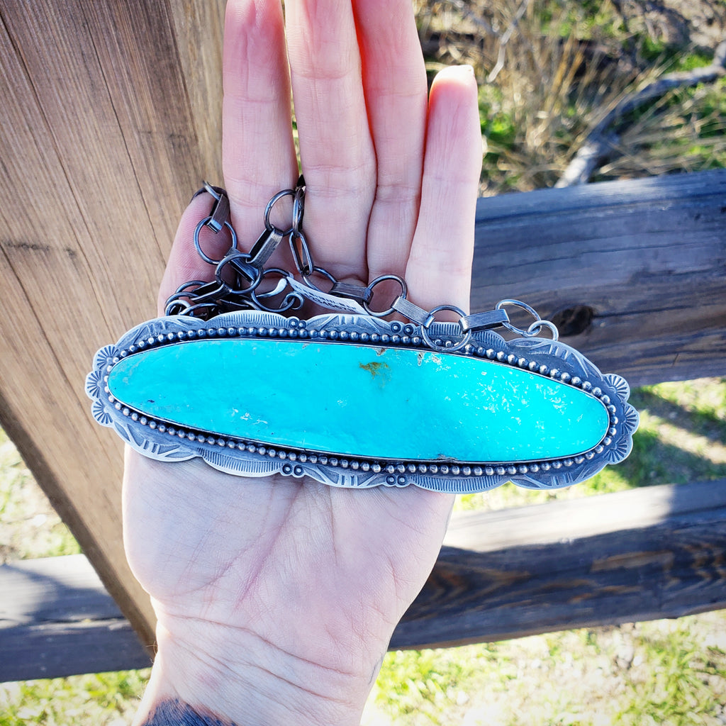 Huge Turquoise Concho Necklace SALE