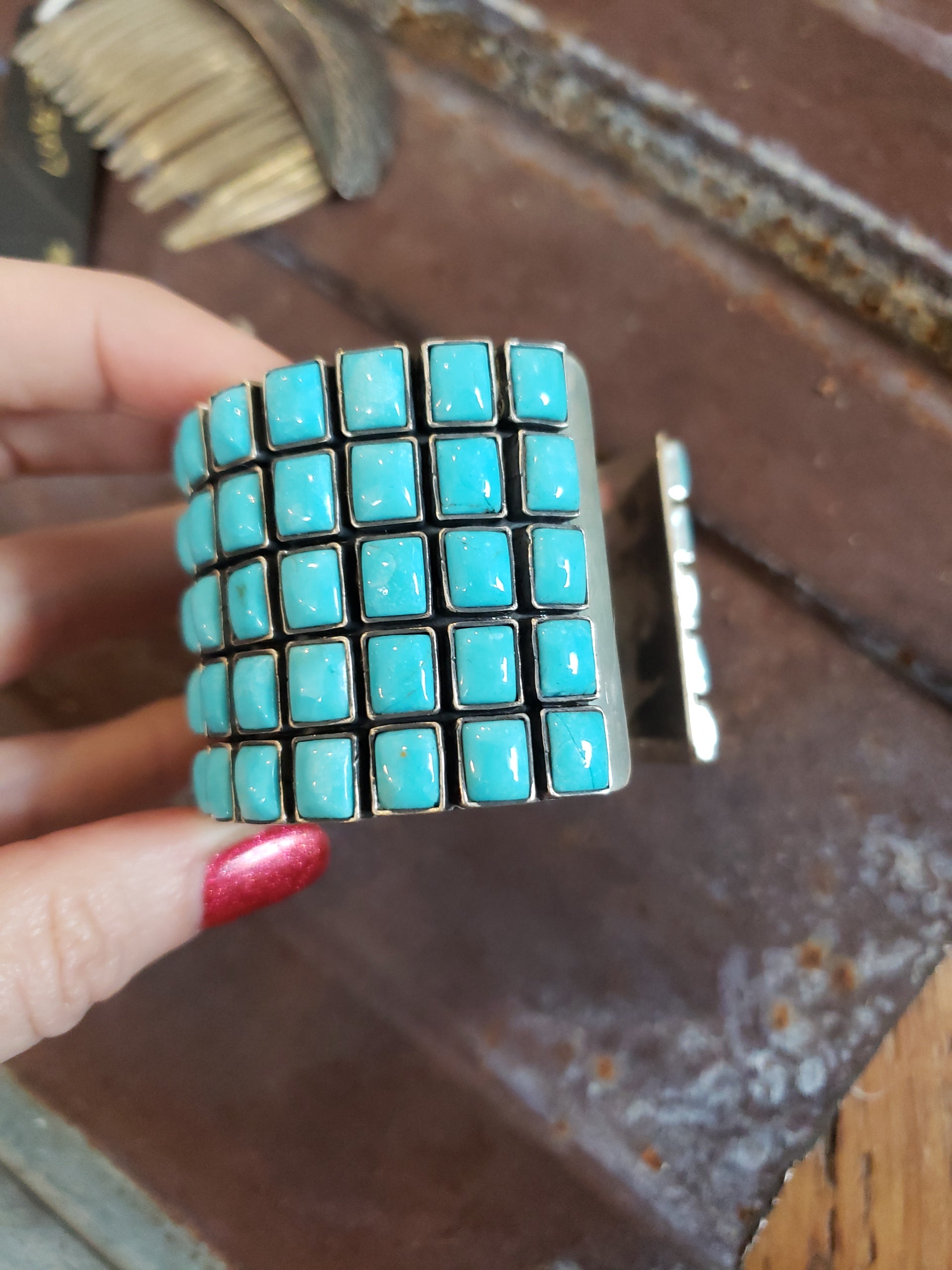 Federico Turquoise 5 Row Cuff