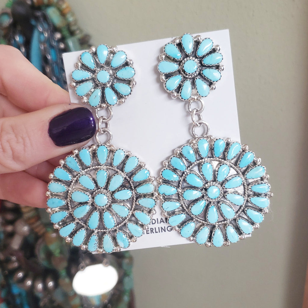 Turquoise Cluster Earrings SALE